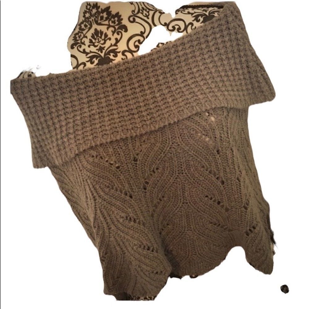 Vintage Say What? USA Cropped Sweater Poncho OS